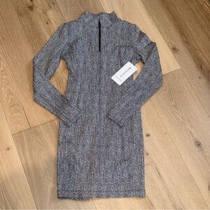 Athleta Black and White Delancey Textured Dress